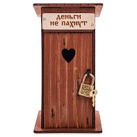 Туалет копилка 1 кабинка "Деньги не пахнут" окрашенная во Суздале